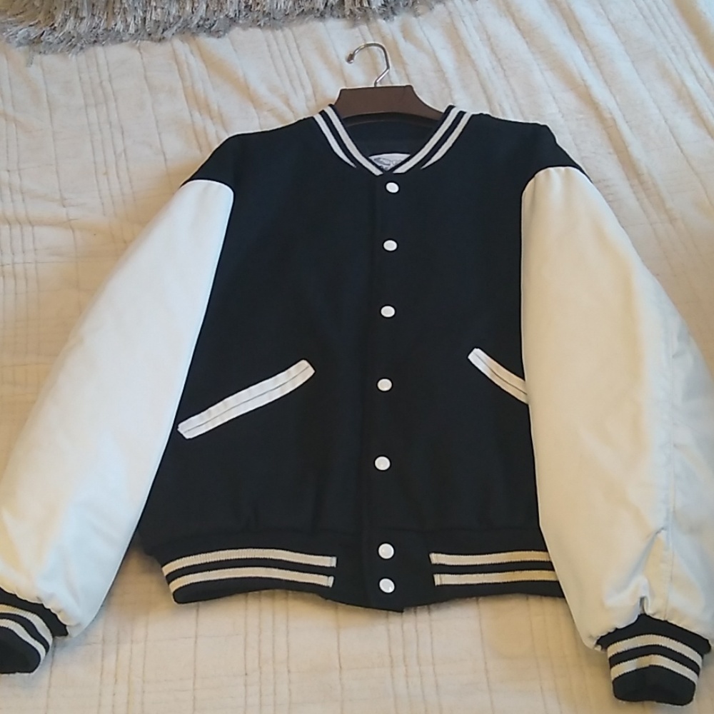 Leather Letterman's jacket XL